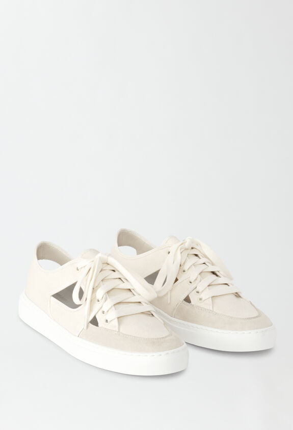 Fabiana Filippi SUEDE AND CANVAS OPEN SNEAKERS ASD274A906H1300000
