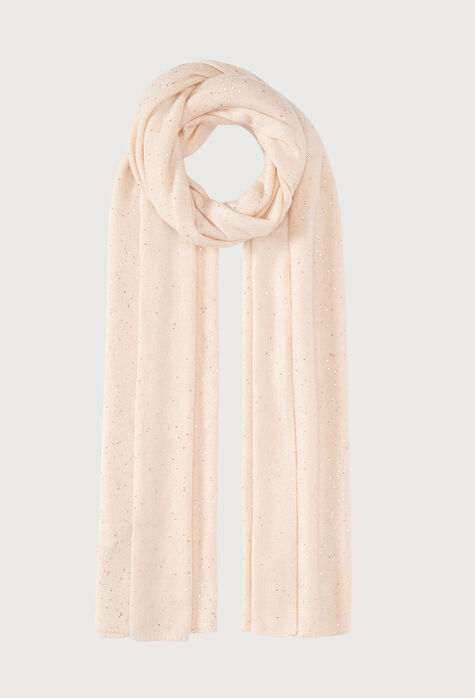 Fabiana Filippi Large sequinned scarf, vanilla SAD274A829H1570000