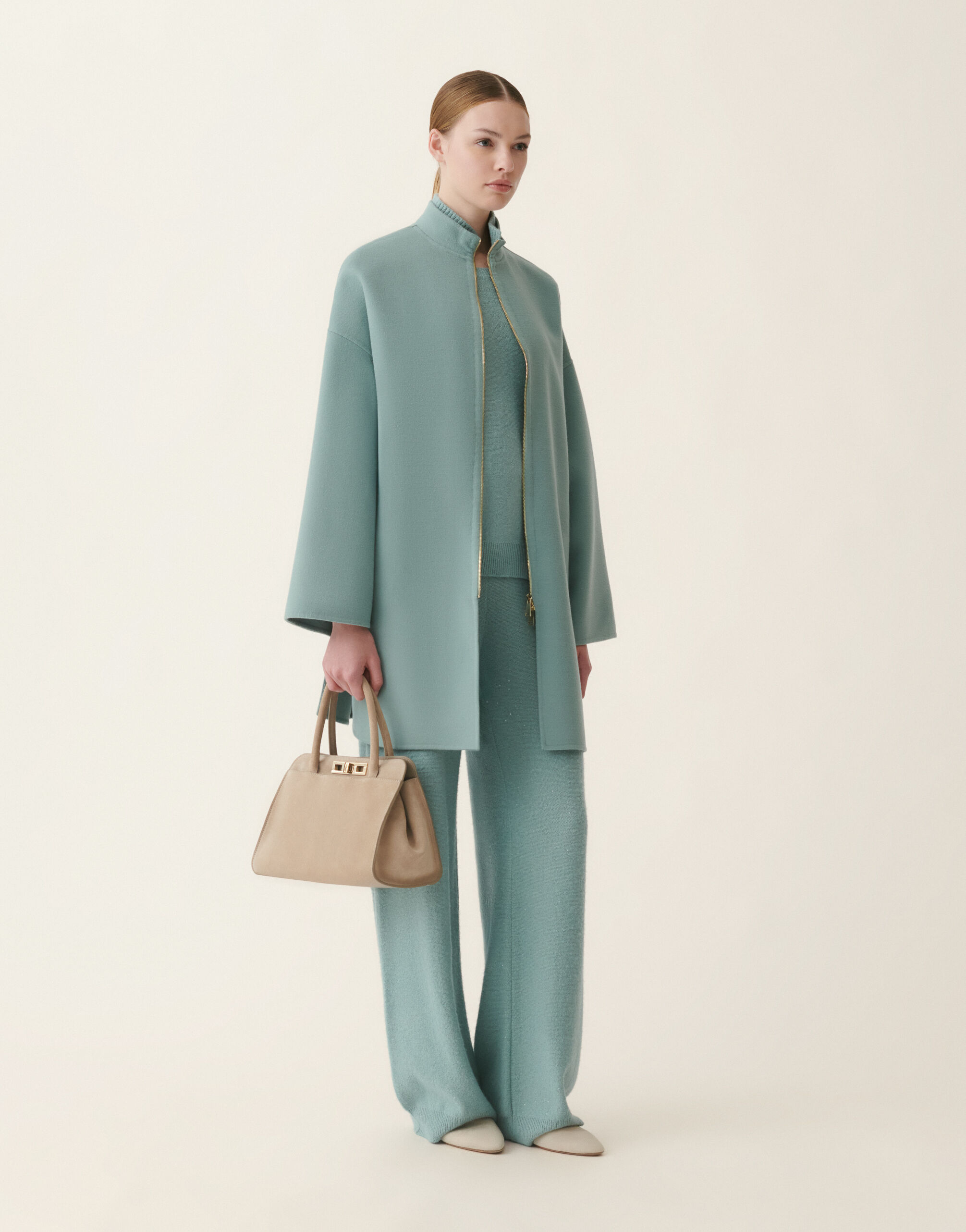 Caban en double de laine, vert Fabiana Filippi Caban en double de laine, vert Vert CTD216F186M3230000