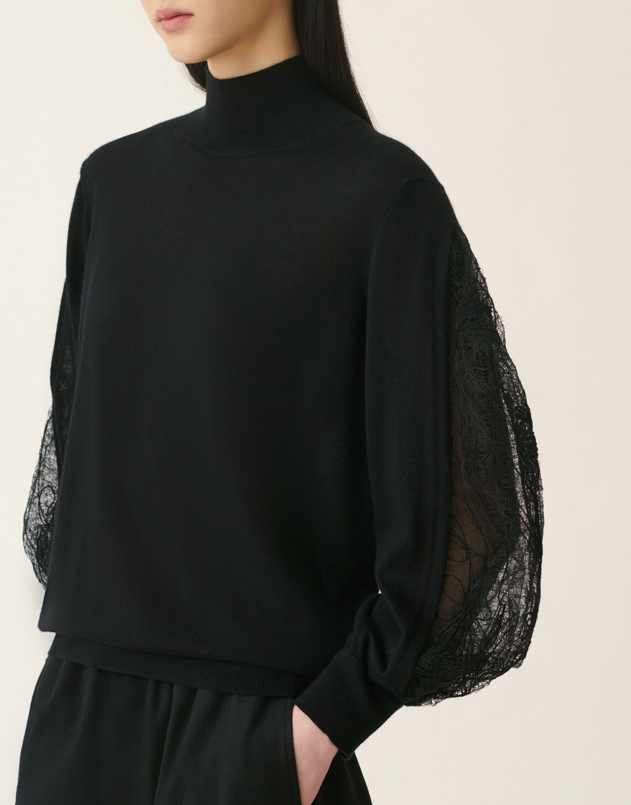 Cashmere and silk turtleneck sweater, black Fabiana Filippi Cashmere and silk turtleneck sweater, black Black MAD226F408M4090000