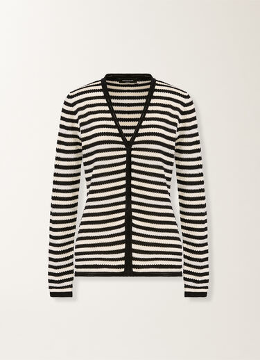 Fabiana Filippi Cardigan en coton biologique avec micro paillettes, beurre et bleu BLEU MINUIT MAD276F471M1660000