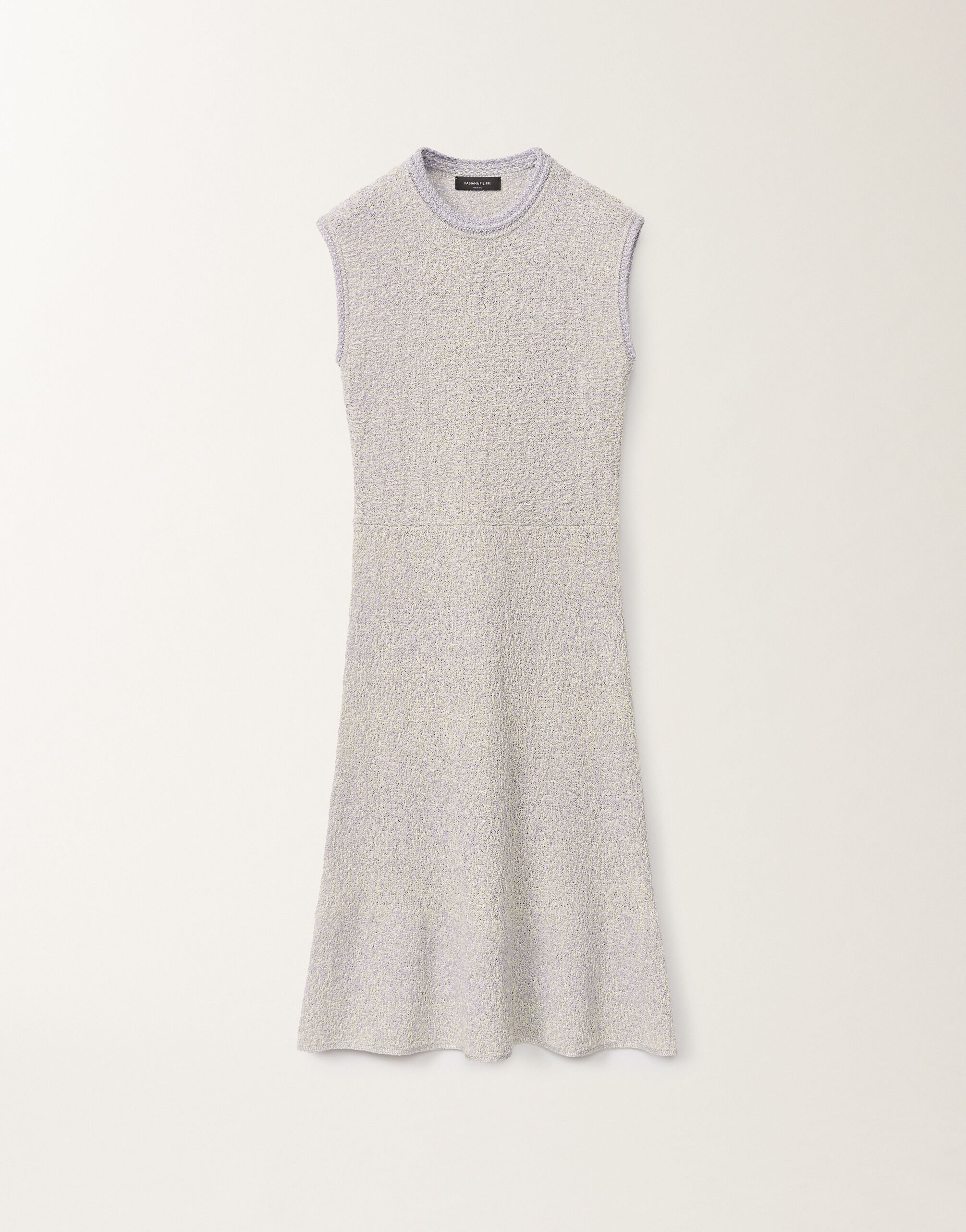CHECKED RIBBED LONG DRESS | Maison Kitsuné
