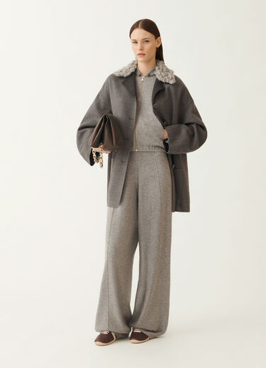 Fabiana Filippi Caban en double laine, roche et anthracite GRIS CTD215F260L6040000
