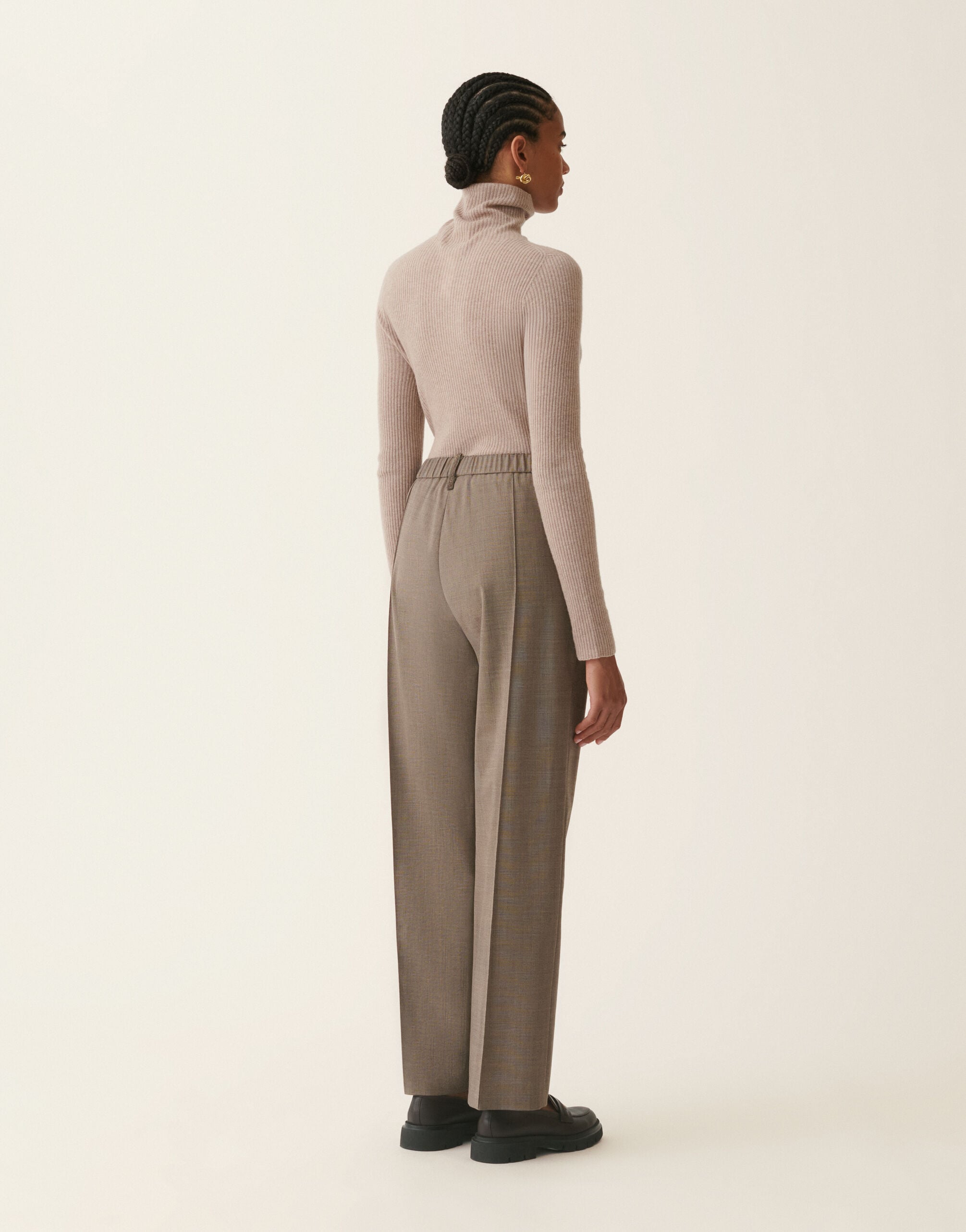 Fabiana Filippi Bistretch cool wool jogging trousers, falcon Falcon PAD216F322M2760000