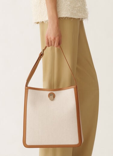 Fabiana Filippi Eclissi canvas and leather bag, tan BROWN BGD265A857L2150000