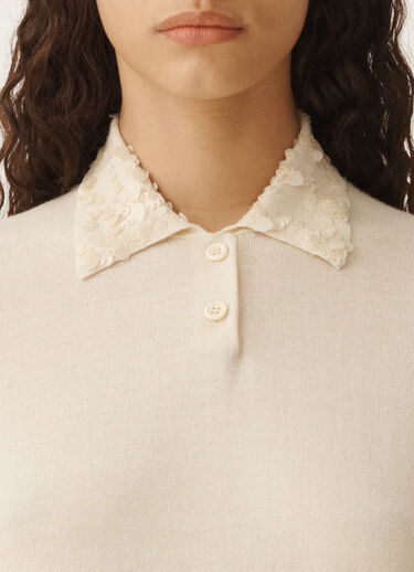 Fabiana Filippi Polo en laine et coton, vanille BLANC MAD265F054L1630000