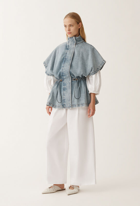 Fabiana Filippi Stretch denim jacket, marbled light blue BLUE CTD275F255L3690000