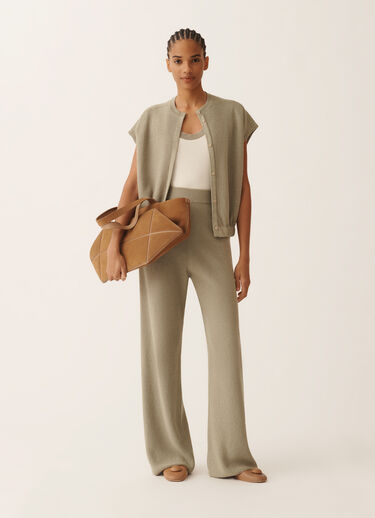 Fabiana Filippi Cotton and linen pants with sequins, khaki KHAKI PAD266F351D2730000