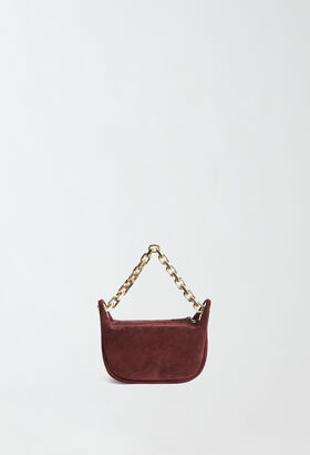 Fabiana Filippi Suede mini bag with eyelets, burgundy BLACK BGD265A849L2560000