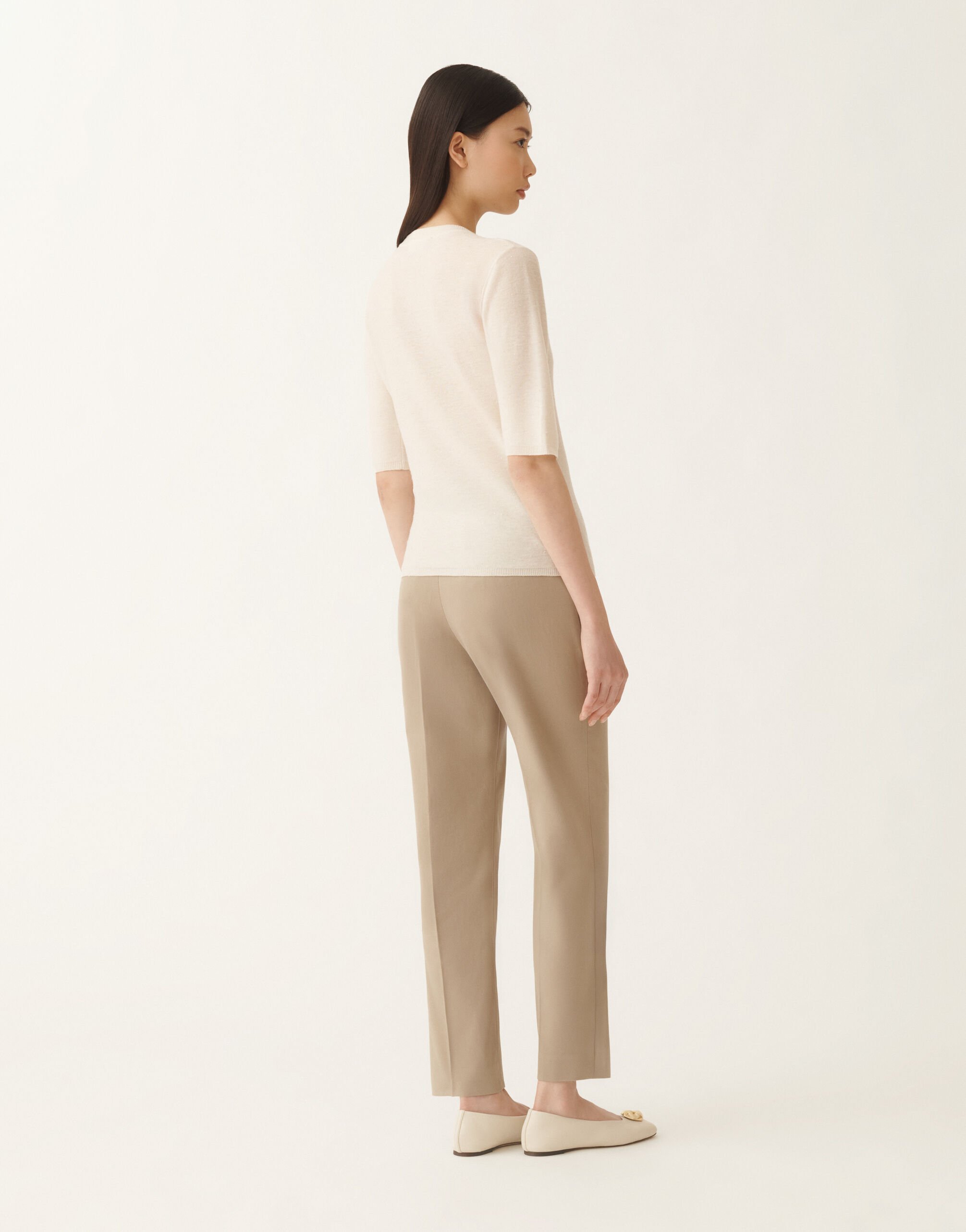 Fabiana Filippi Wollpullover mit Pailletten, weiß Weiß MAD215F088L5570000