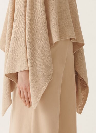 Fabiana Filippi Cotton and linen cape with sequins, sand SAND SAD275A010D2730000