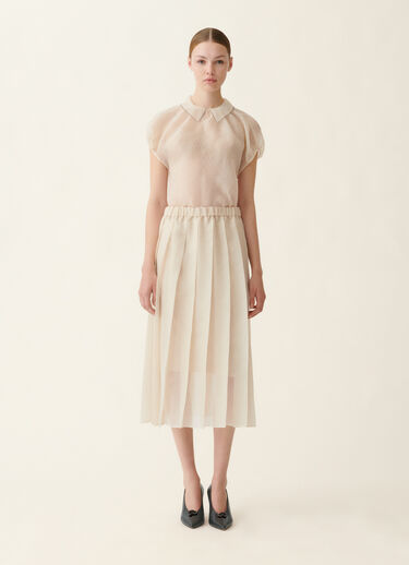 Fabiana Filippi Jupe midi en organza, beurre Beurre GND216F345M3120000