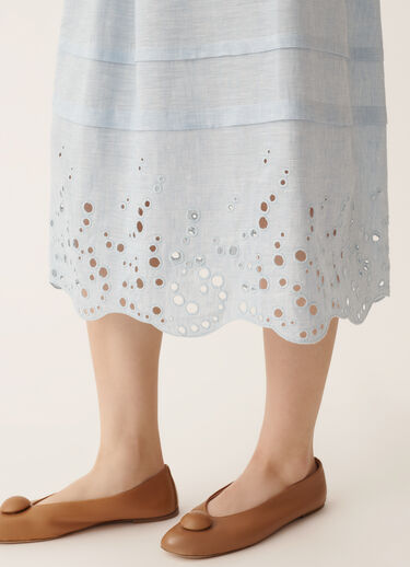 Fabiana Filippi Gonna midi in tela di lino, azzurro cielo AZZURRO CIELO GND276F848M1780000
