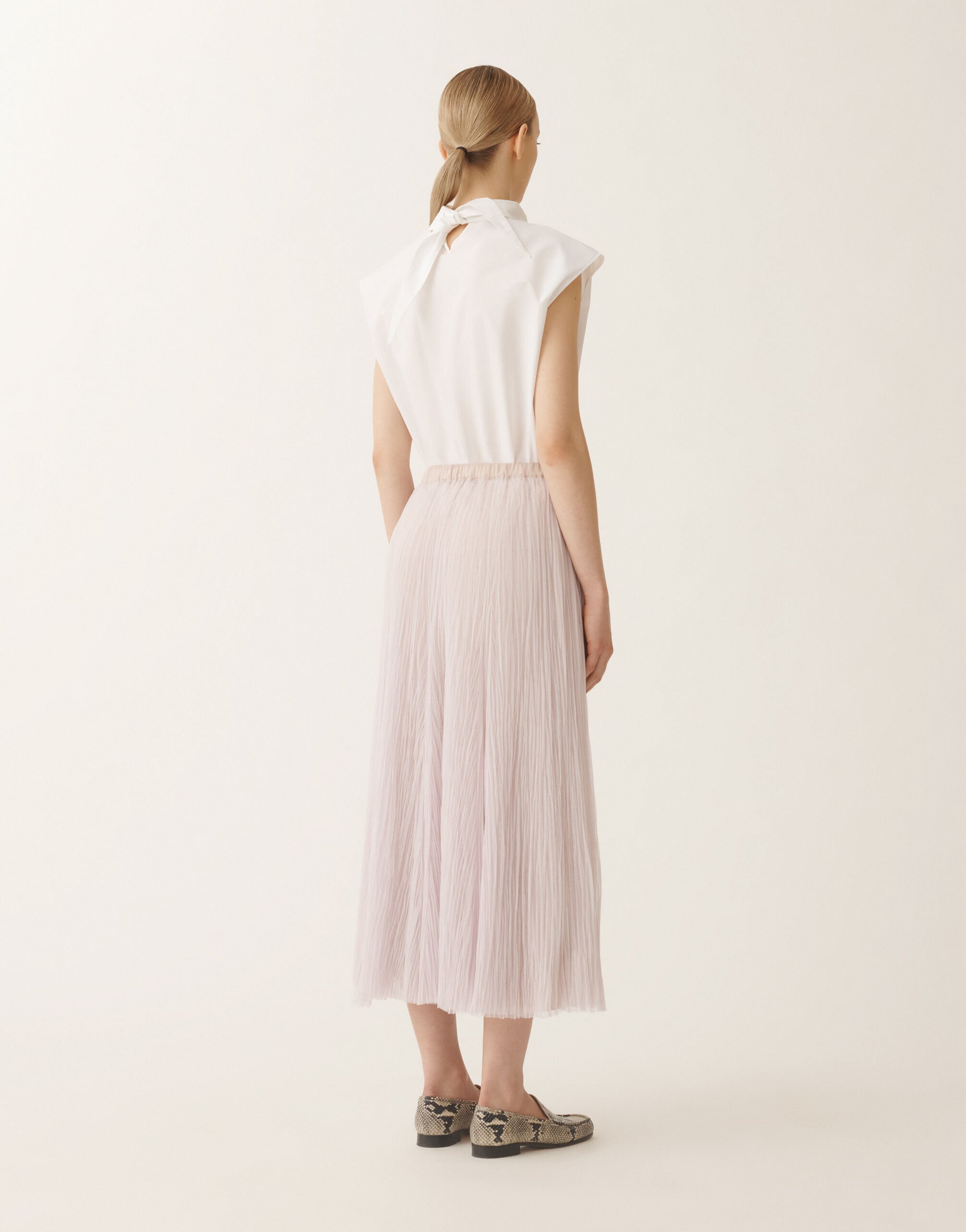 Fabiana Filippi Pleated tulle skirt, mauve LAVENDER GND275F845L3860000