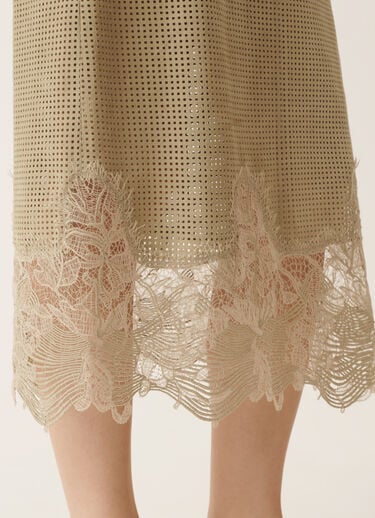 Pencil skirt in perforated suede, khaki Fabiana Filippi Pencil skirt in perforated suede, khaki KHAKI PLD276F719M1140000