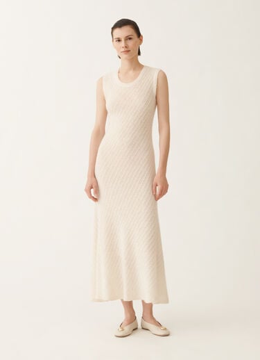 Fabiana Filippi Abito in lana e seta con paillettes, bianco BIANCO ABD215F153D2960000