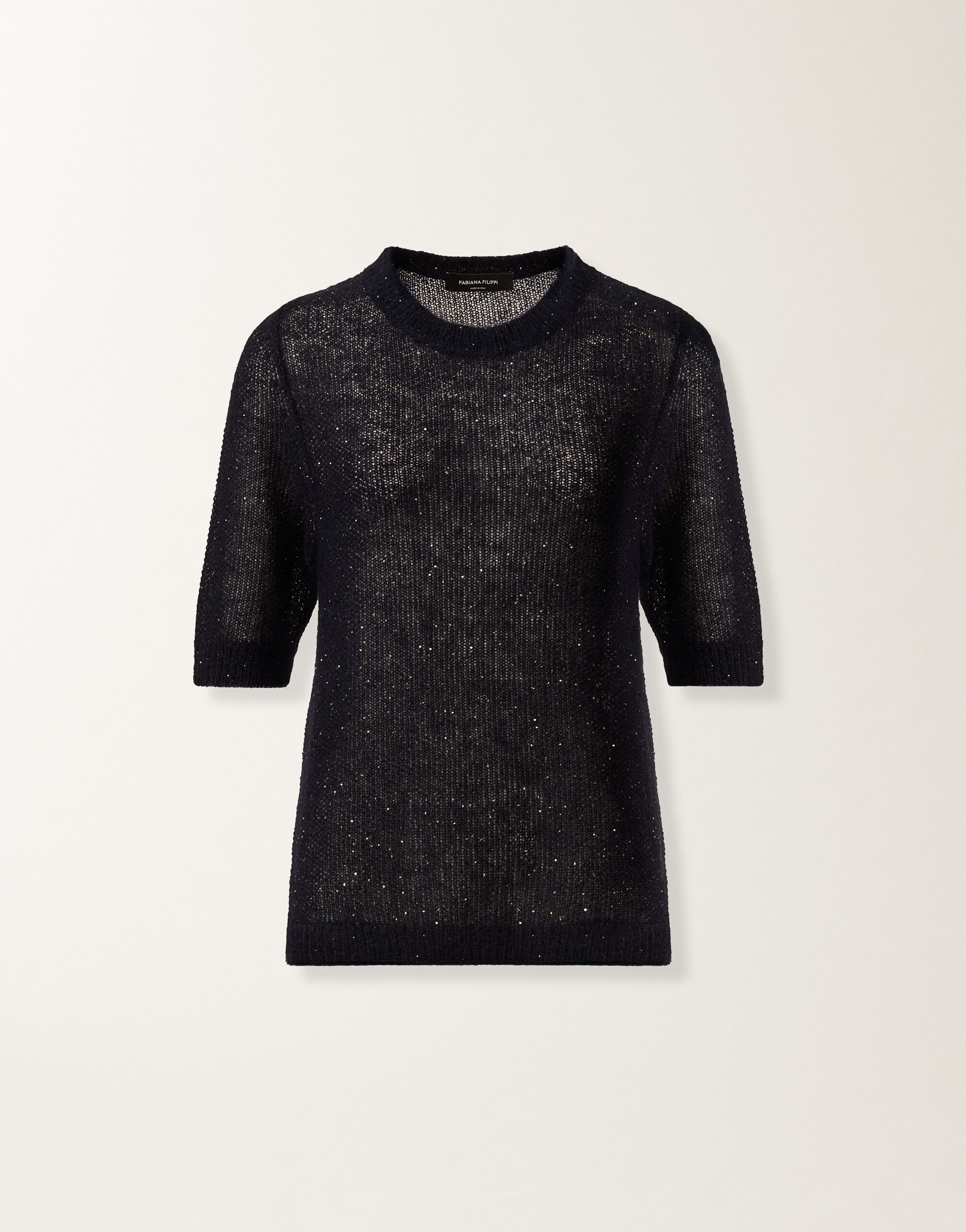 Fabiana Filippi Midnight blue mohair sweater with sequins Blue MAD266F131L7950000