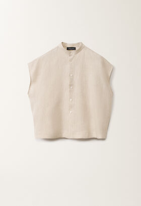 Fabiana Filippi Camicia in tela di lino, greige GREIGE CAD275F883L3770000