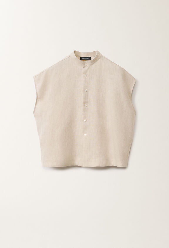 Fabiana Filippi Linen canvas shirt, greige GREIGE CAD275F883L3770000