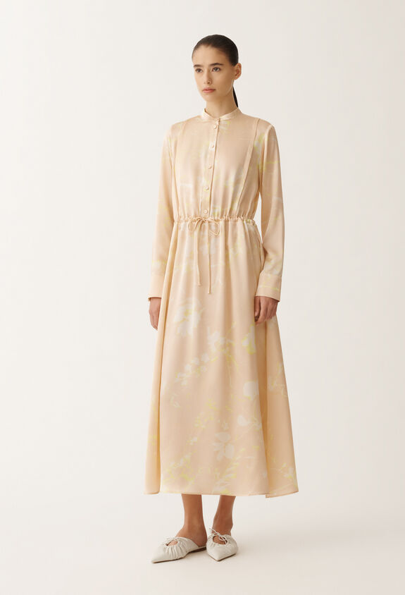 Fabiana Filippi Tilia-print silk shirt dress, dusty pink PINK ABD265F206D8270000