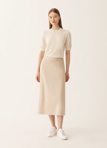 Fabiana Filippi Midi-Rock in Techno-Tailoring, Nude Nude GND266F406L7810000