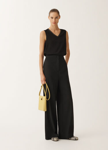 Fabiana Filippi Stretch sablé vest top, black BLACK TPD265F773L2350000