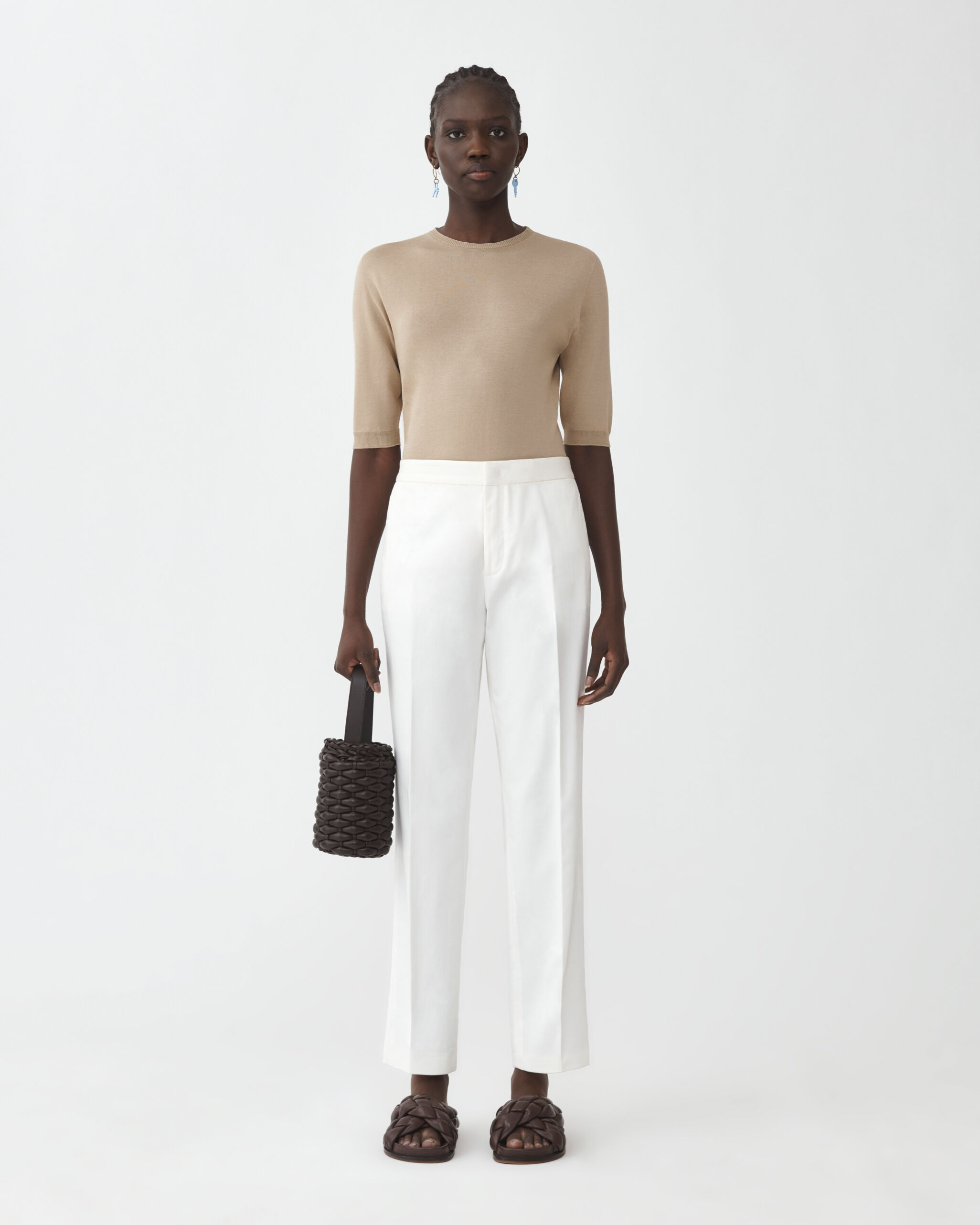 Fabiana Filippi COTTON GABARDINE REGULAR FIT TROUSERS WHITE PAD274F260H4630000