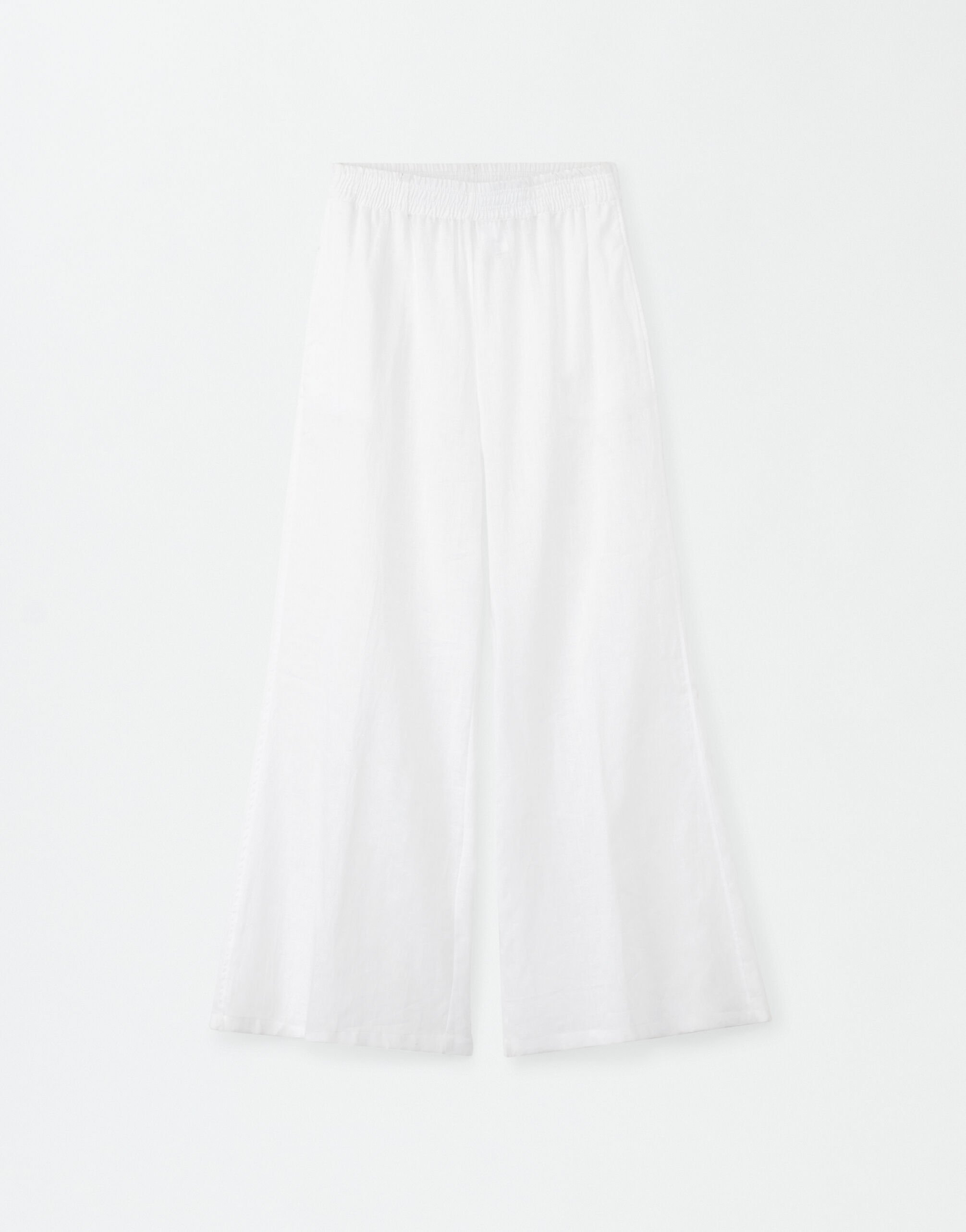 Fabiana Filippi LINEN CLOTH WIDE LEG TROUSERS WITH ELASTIC WAISTBAND WHITE PAD264F264D6240000