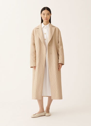 Fabiana Filippi Embossed jacquard coat, cord Beige CTD225F715D9270000
