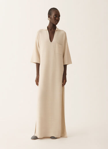 Fabiana Filippi Polo dress in wool, cotton, and lurex, butter Butter ABD266F159L7660000