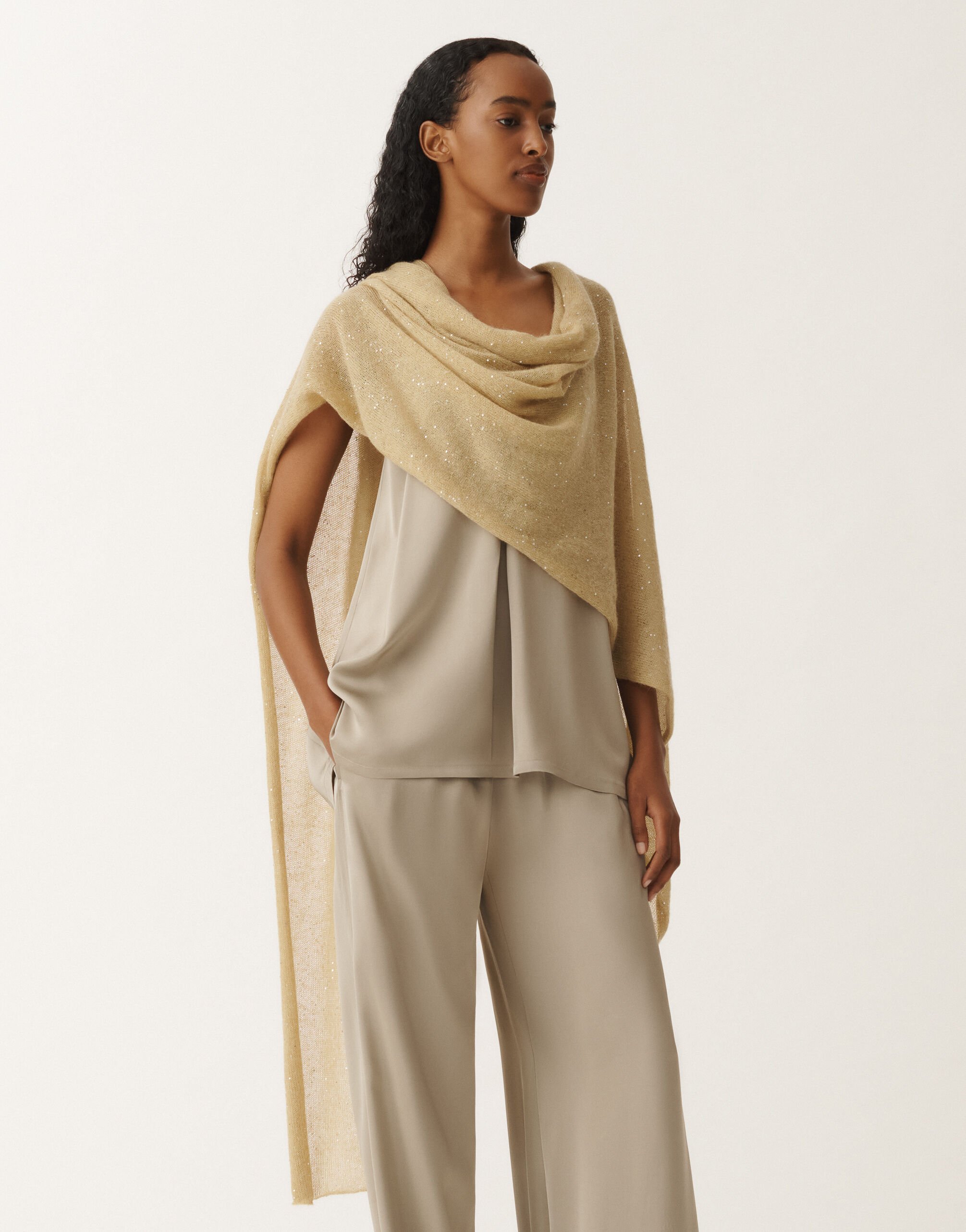 Fabiana Filippi Étole en mohair, or JAUNE SAD265A814D8170000