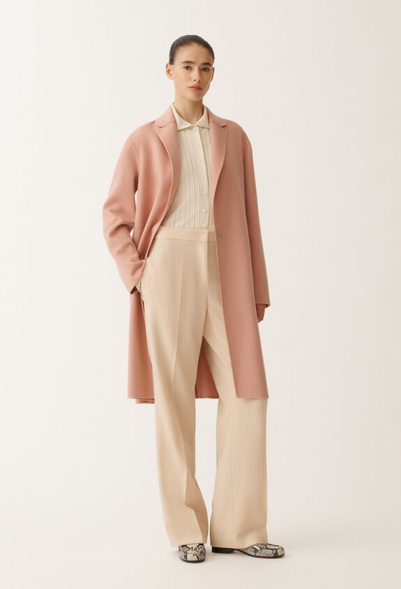Fabiana Filippi WOOL LINEN HOPSACK STRAIGHT LEG TROUSERS ECRU PAD265F320D8220000