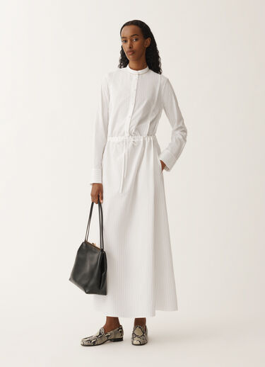 Fabiana Filippi Striped poplin shirt dress, optical white and aloe WHITE ABD265F206L2340000