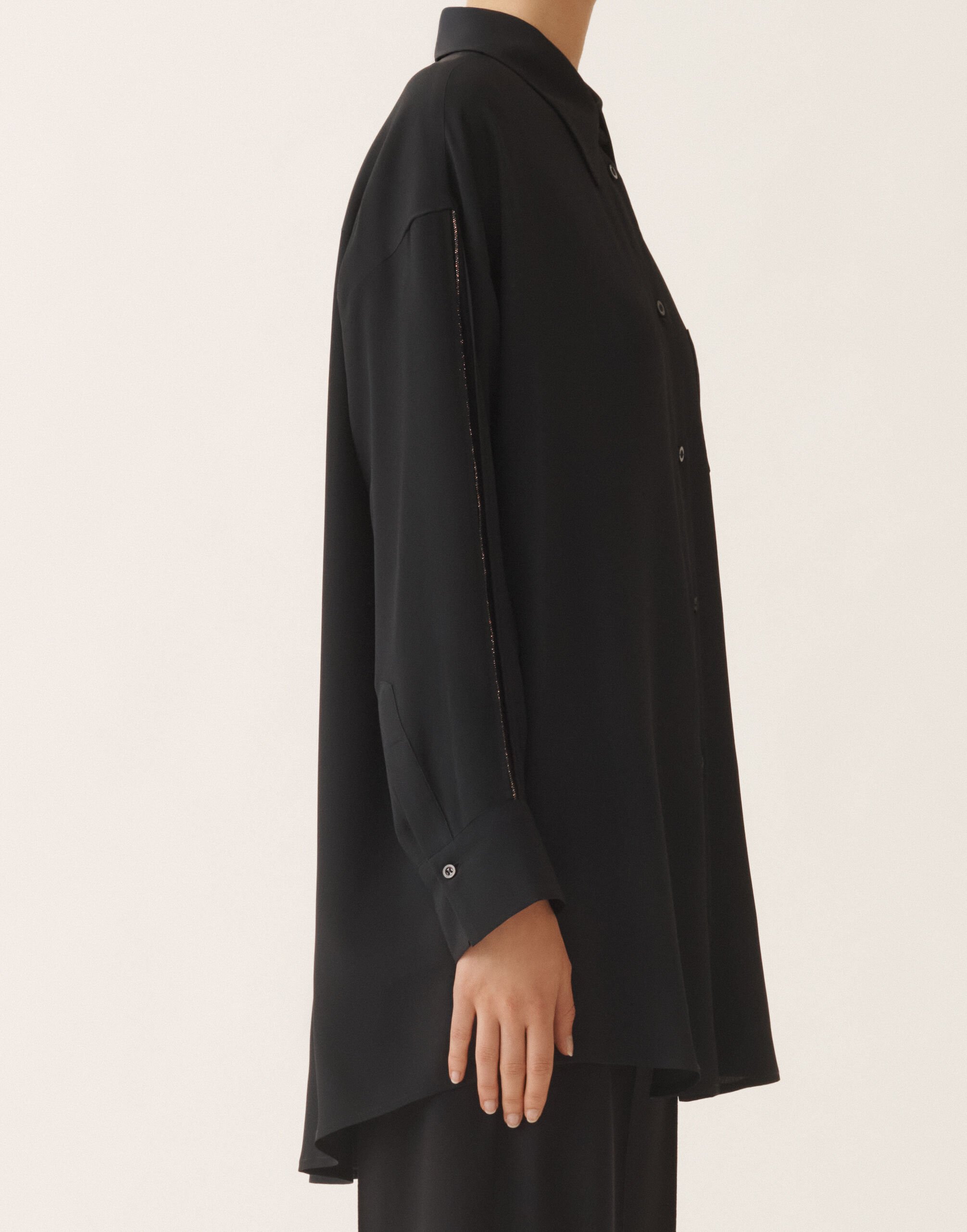 Fabiana Filippi Camicia in crepe de chine, blu notte Blu CAD266F301L7750000