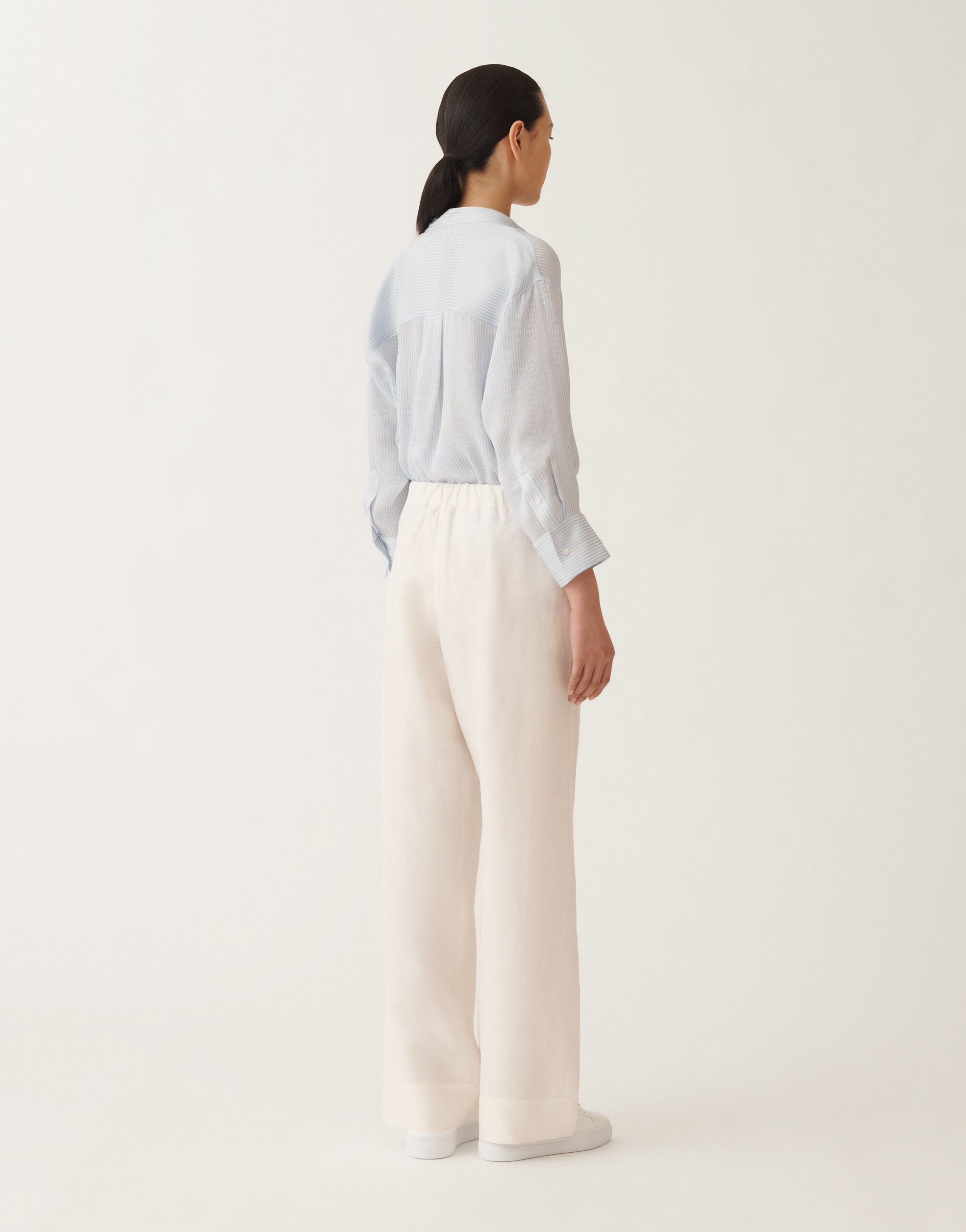 Fabiana Filippi Linen and viscose trousers, light sand BUTTER WHITE PADC02F400H5480000