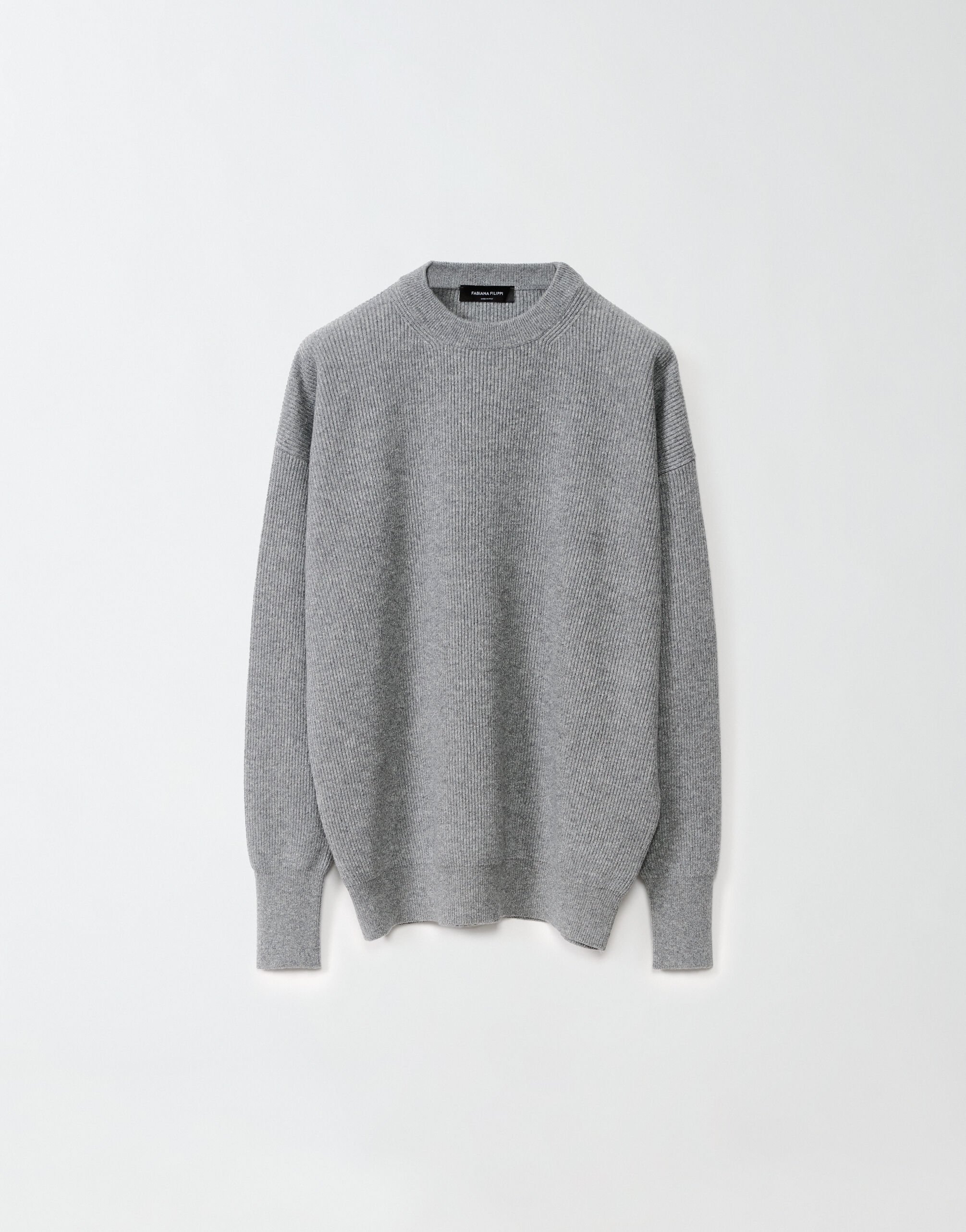 Platinum sweater with lurex, rock grey for Women | Fabiana