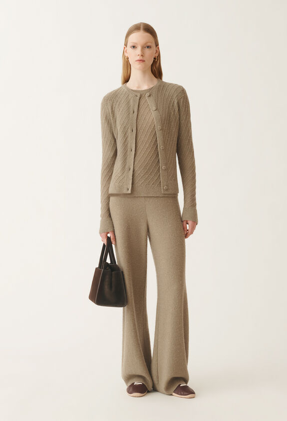 Fabiana Filippi Wool and silk cardigan with sequins, olive GREEN MAD215F112D2960000
