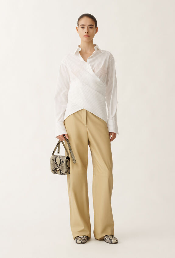 Fabiana Filippi Norcia lightweight nappa leather trousers, gold YELLOW PLD265F331D7510000