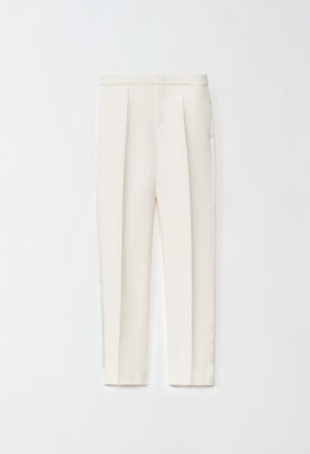Fabiana Filippi Wool and silk Montefalco trousers, butter WHITE PAD264F272I8880000
