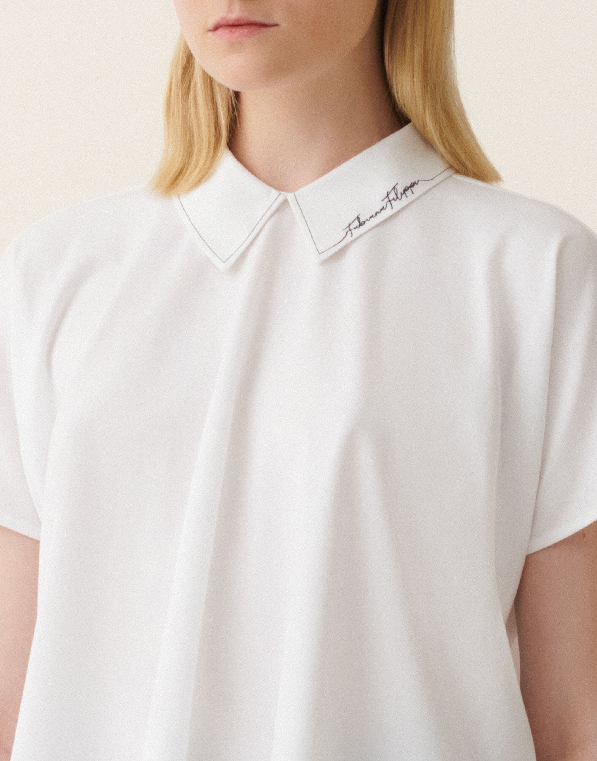 Cotton jersey top, optical white Fabiana Filippi Cotton jersey top, optical white Optical white JED216F116M3340000