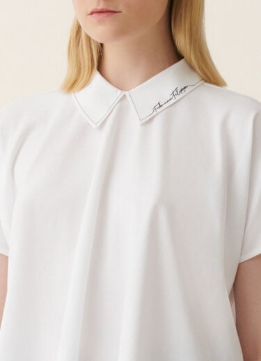 Cotton jersey top, optical white Fabiana Filippi Cotton jersey top, optical white Optical white JED216F116M3340000
