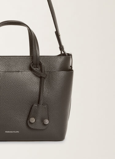Fabiana Filippi Große Handtasche aus genarbtem Leder, Schwarz Grau BGD215A850L8040000