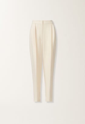 Fabiana Filippi Pantalone in cady, burro BIANCO PAD215F358D8700000