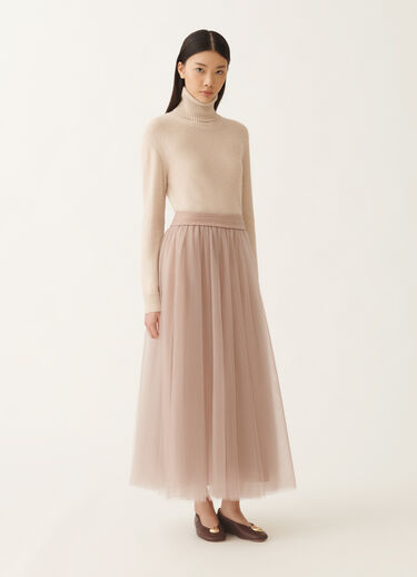 Fabiana Filippi Gonna midi in tulle, rosa fumo ROSA GND215F367L5390000