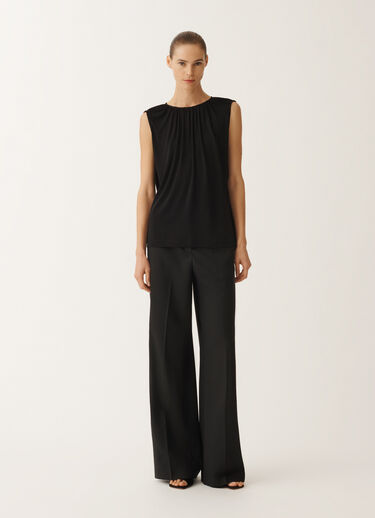 Fabiana Filippi Fluid viscose jersey top, black BLACK TPD265F157D8060000