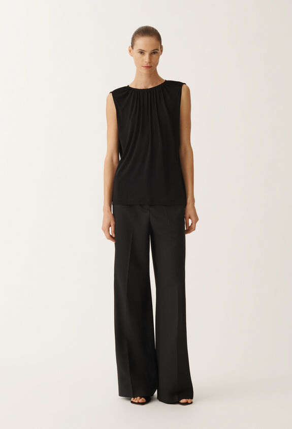 Fabiana Filippi Fluid viscose jersey top, black BLACK TPD265F157D8060000