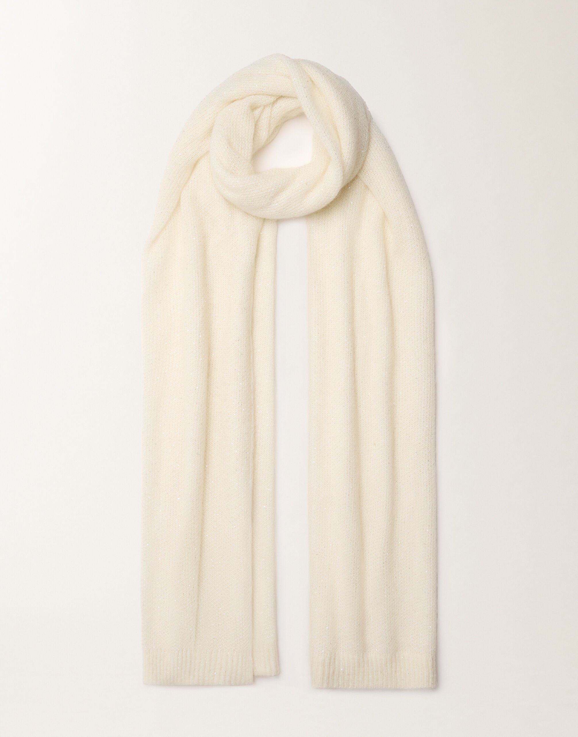 Mohair scarf with micro sequins, raffia Fabiana Filippi Mohair scarf with micro sequins, raffia White SAD266A878L7950000