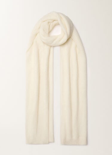 Mohair scarf with micro sequins, raffia Fabiana Filippi Mohair scarf with micro sequins, raffia White SAD266A878L7950000