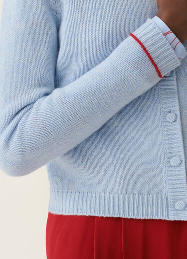 Brushed Platinum cardigan, light blue and red Fabiana Filippi Brushed Platinum cardigan, light blue and red Light blue and red MAD216F039M2700000