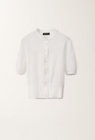 Fabiana Filippi Organic cotton cardigan, optical white WHITE MAD275F501L3340000